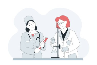 Two doctors performing an experiment