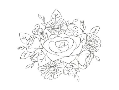 Rose and daisies linear bouquete