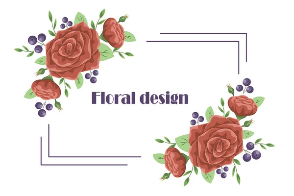 Floral Design Card — Stock Vector