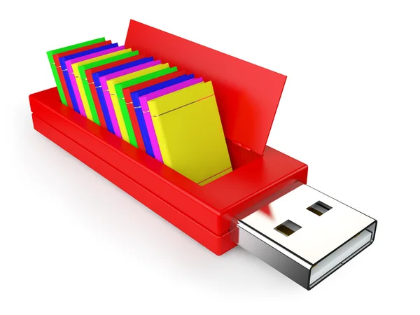 USB flash drive και βιβλία — Φωτογραφία Αρχείου