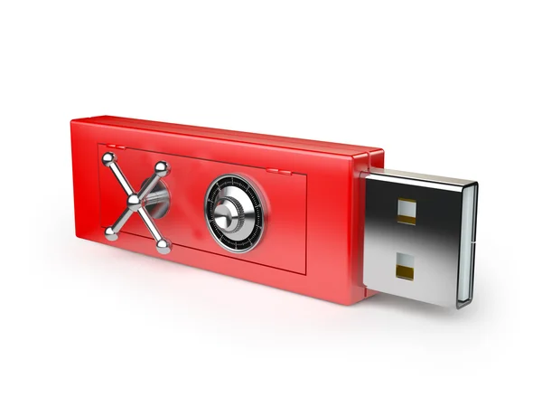 Usb flash drive and books — Stock Photo, Image