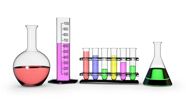 Různé chemie baňky — Stock fotografie