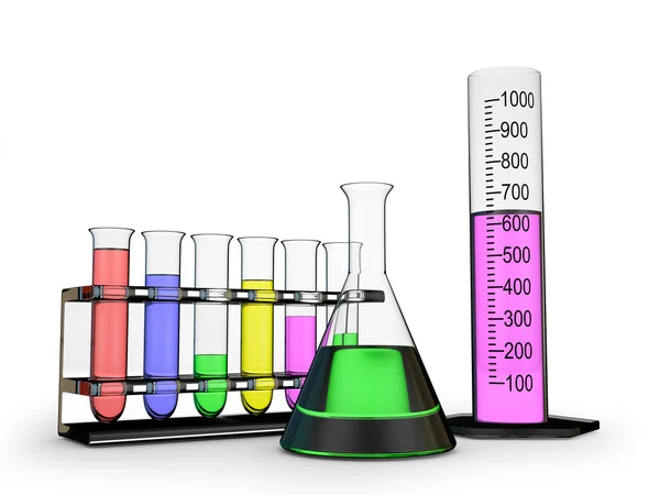 Různé chemie baňky — Stock fotografie