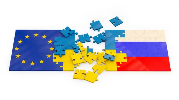 Puzzles of stacked flags — Stock Photo, Image