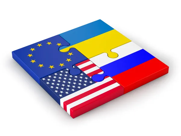 Puzzles of stacked flags — Stock Photo, Image