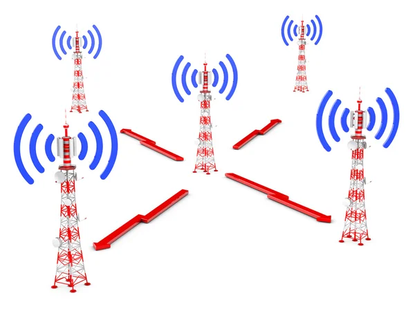 Telekommunikációs tornyok — Stock Fotó