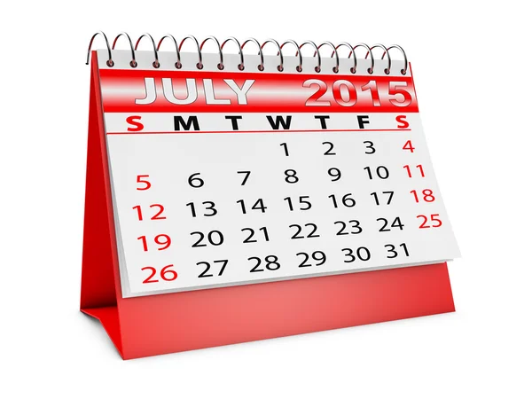 Calendário para julho — Fotografia de Stock