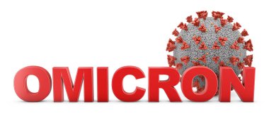 Beyaz arka planda hacimsel bir yazı olan Coronavirus. 3B görüntüleme.