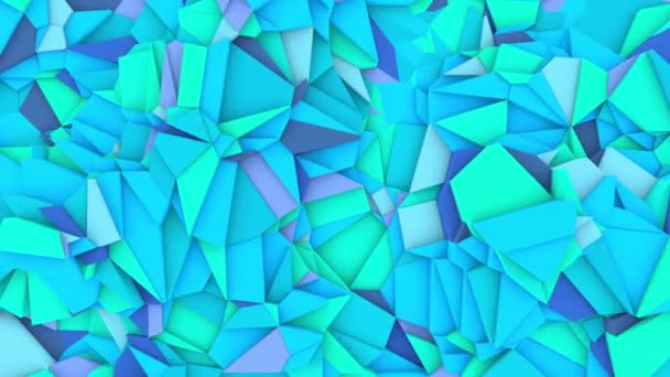 Multicolored Looped Geometric Background Polygons Render — Video Stock