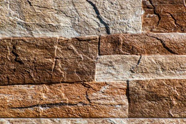 Old Brown Bricks Wall Pattern Stone Stucco Texture — Stock Photo, Image