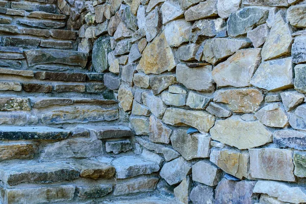 Steinmauer Und Steintreppe Aus Alten Felsen Interessantes Foto — Stockfoto