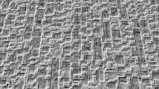 Perkecil Ukuran Dalam Tekstur Abu Abu Kasar Abstrak Material Berkilau — Stok Video