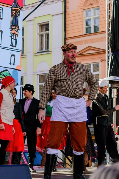 Olomouc Tschechische Republik Februar 2022 Karnevalsfest Traditionelles Slawisches Volksfest Winter — Stockfoto
