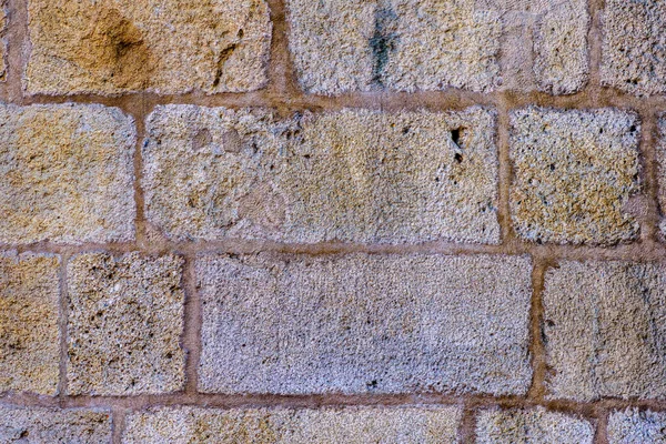Historische Steinmauer Aus Bearbeitetem Material Ursprünglicher Hintergrund Aus Dem Mittelalter — Stockfoto