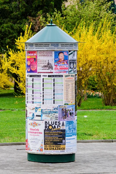 Hodonin Czech Republic April 2022 Poster Area Shape Cylinder Outdoor — Stock fotografie