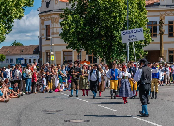 Straznice Tschechische Republik Juni 2022 Internationales Folklore Festival Dudelsackmusik Beim — Stockfoto