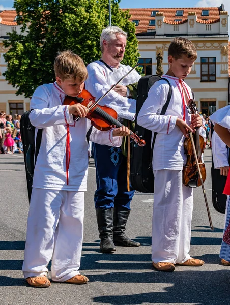 Straznice Tschechische Republik Juni 2022 Internationales Folklore Festival Kinder Tracht — Stockfoto