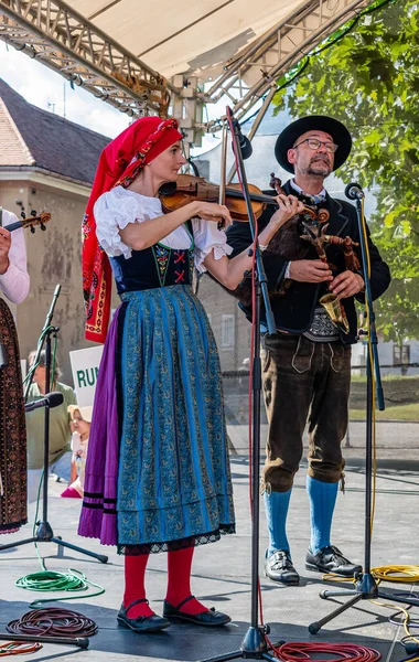 Straznice Tschechische Republik Juni 2022 Internationales Folklore Festival Dudelsackspieler Und — Stockfoto