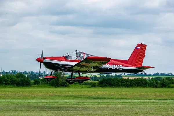 Stock image Breclav, Czech Republic - July 02, 2022 Aviation Day. Zlin 143L aircraft on take-off on an air day