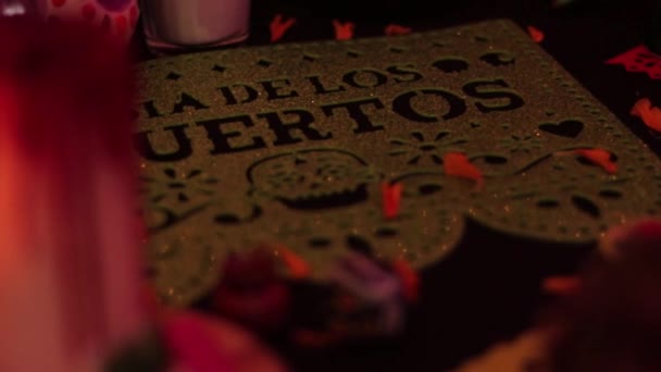Día Los Muertos Tradición Mexicana Cultura Religión Velas Calaveras Azúcar — Vídeos de Stock
