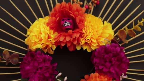 Día Los Muertos Tradición Mexicana Cultura Religión Velas Calaveras Azúcar — Vídeos de Stock