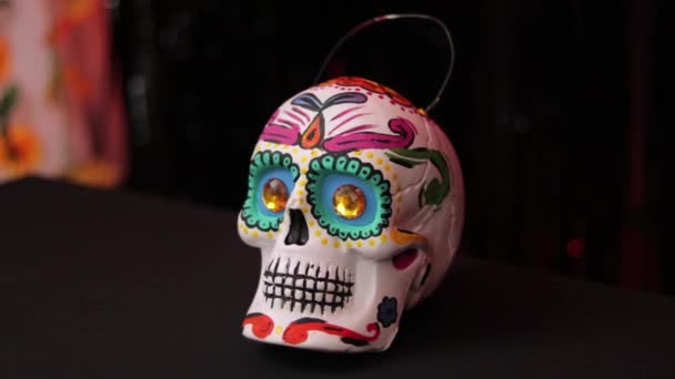 Μέρα Των Νεκρών Μεξικάνικη Παράδοση Πολιτισμός Και Θρησκεία Κεριά Ζαχαρόπηκτα — Αρχείο Βίντεο
