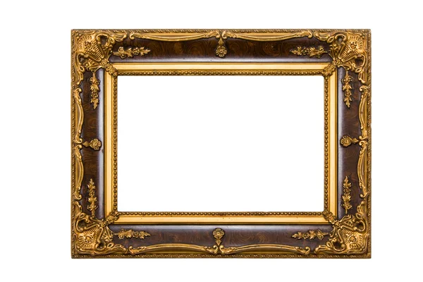 Oude en verouderde schilderij frame geïsoleerd op witte achtergrond — Stockfoto