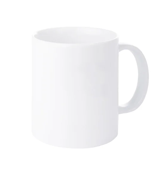 Caneca branca isolada no fundo branco — Fotografia de Stock