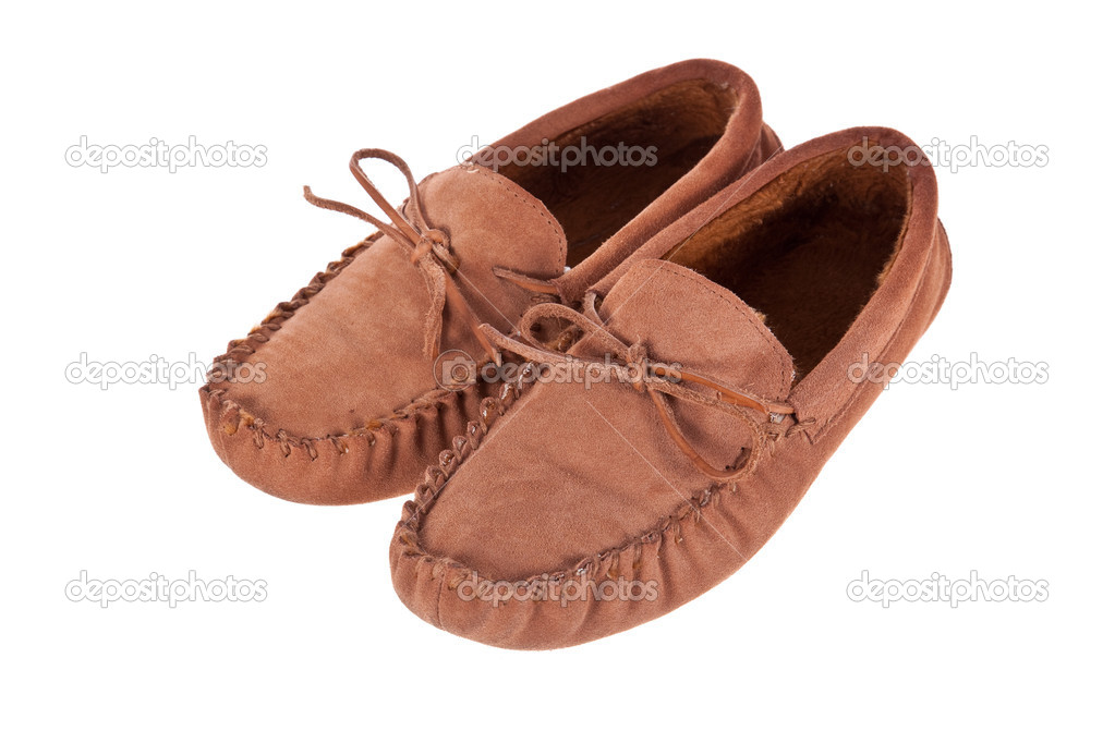 white moccasin slippers
