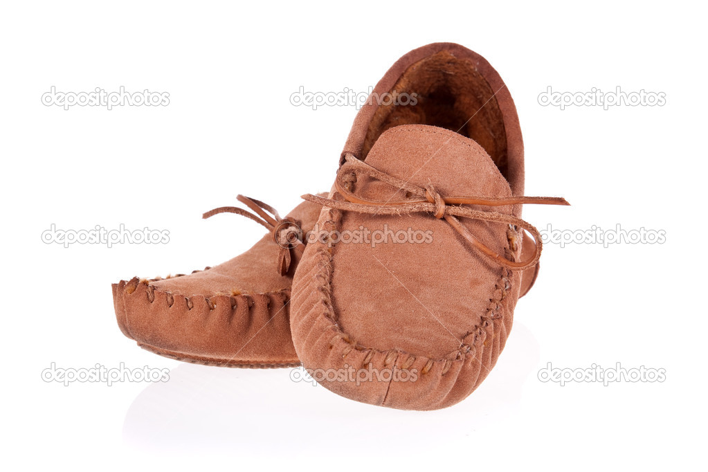 white moccasin slippers