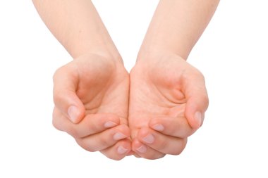 Open hands. Holding, begging, giving, showing concept clipart