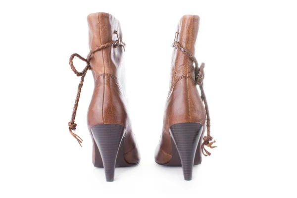 High Heels halb Stiefel isoliert auf weißem Hintergrund — Stockfoto