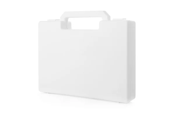 Bílý plastový box izolovaných na bílém pozadí — Stock fotografie
