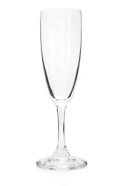 Порожня флейта шампанського ізольована на білому тлі — стокове фото