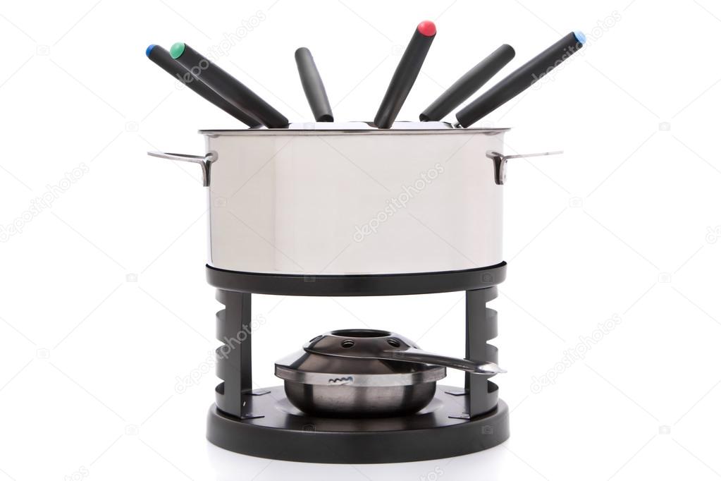Cilio Pocelain Chocolate Fondue Set, White