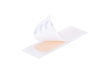 Bandaid partially inside the envelope isolated on white clipart