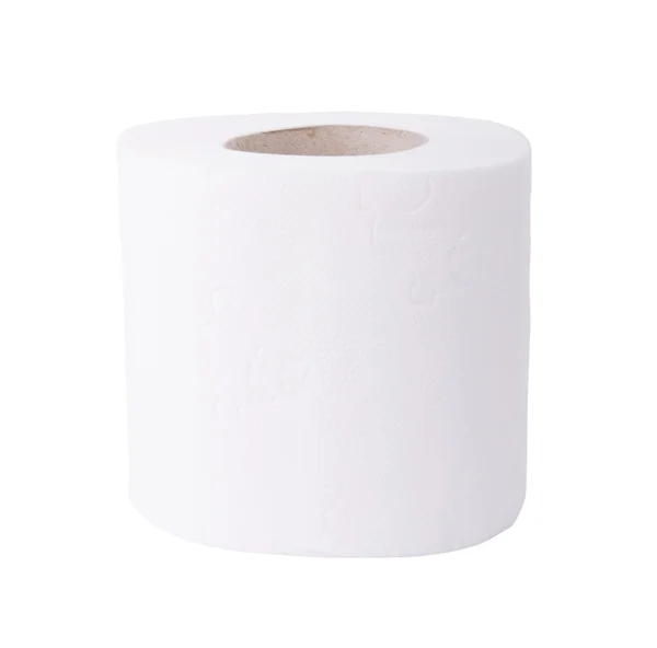 Rolă de hârtie igienică izolată pe fundal alb — Fotografie, imagine de stoc