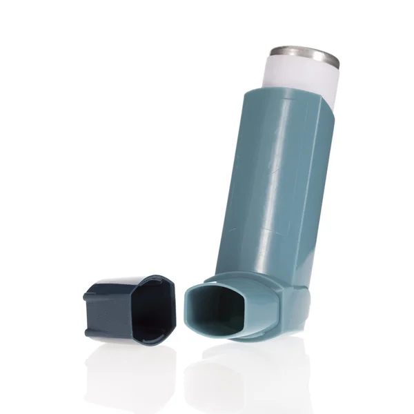 Asthma inhaler isolated on a white background — Stock Photo, Image