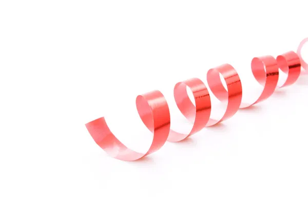 Bright red ribbon isolated on white background — Stock Photo, Image