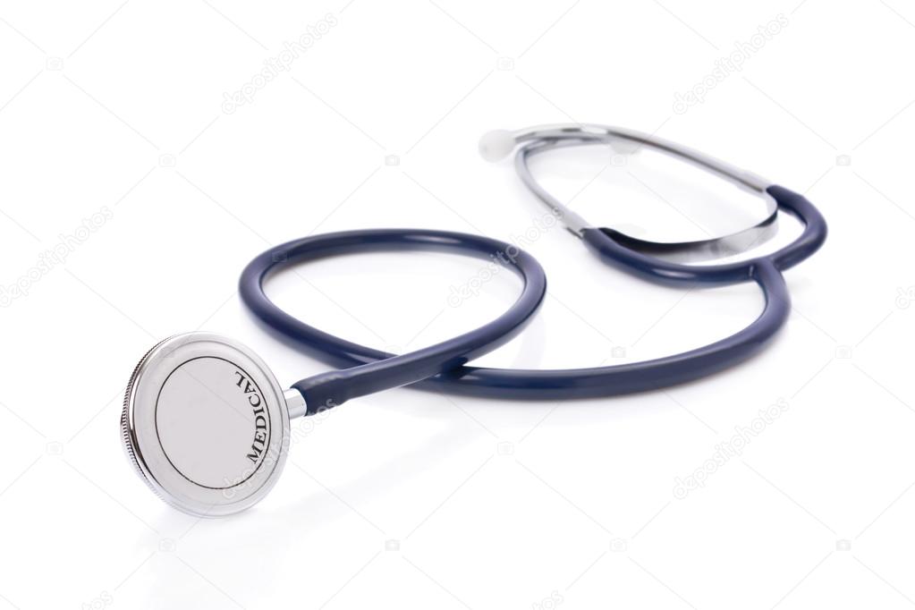 Blue professional stethoscope isolated on white background — Stock ...