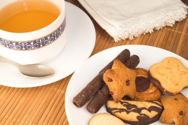 Cup of tea and biscuits clipart