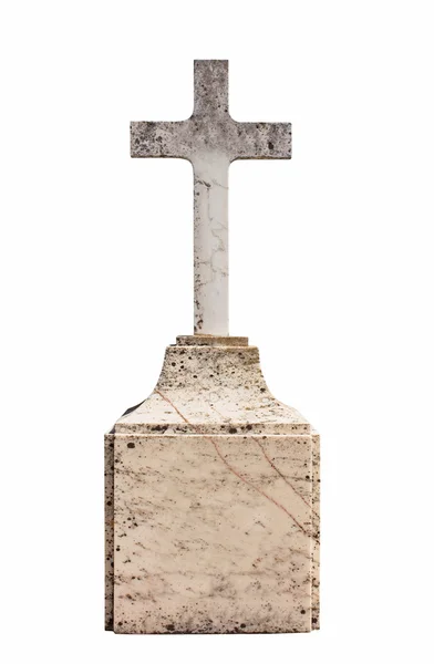 Cristiano gravestone em branco isolado no fundo branco — Fotografia de Stock