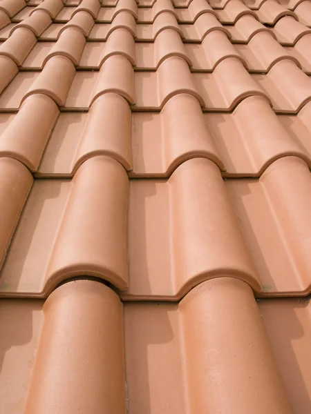 New orange roof tiles close up detail — Stock Photo, Image