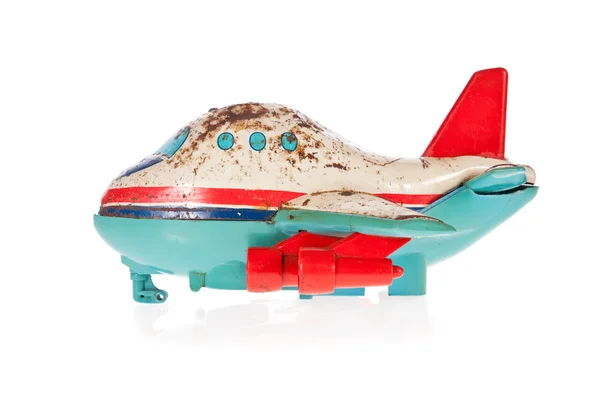 Um velho e enferrujado brinquedo de lata. Jumbo Jet . — Fotografia de Stock