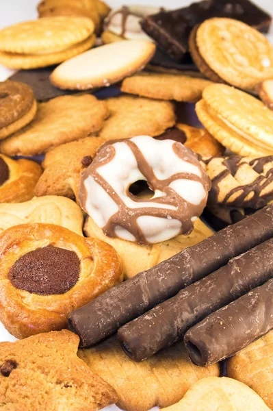Çeşitli bisküvi çikolata ve şeker kaplı tereyağı ile yapılan — Stok fotoğraf