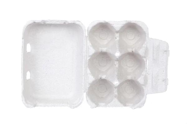 Puste pudełko jaj izolowane na białym tle — Zdjęcie stockowe