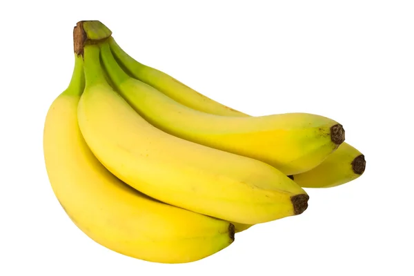 Cluster of ripe bananas isolated on white background — Stock Photo, Image