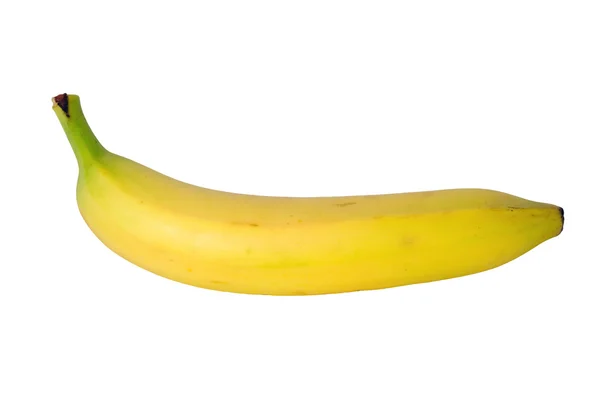 Uma banana madura isolada sobre fundo branco — Fotografia de Stock