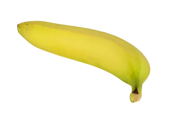 Uma banana madura isolada sobre fundo branco — Fotografia de Stock