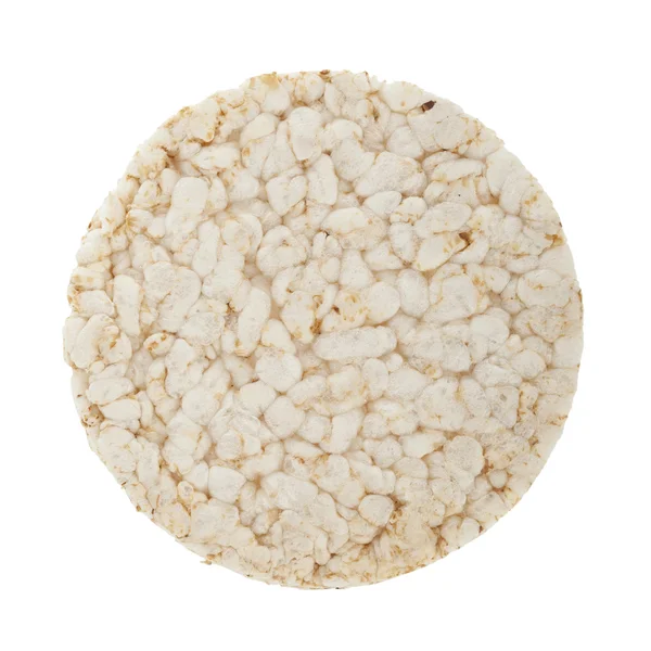 Одинарний рисовий торт ізольований на білому тлі — стокове фото